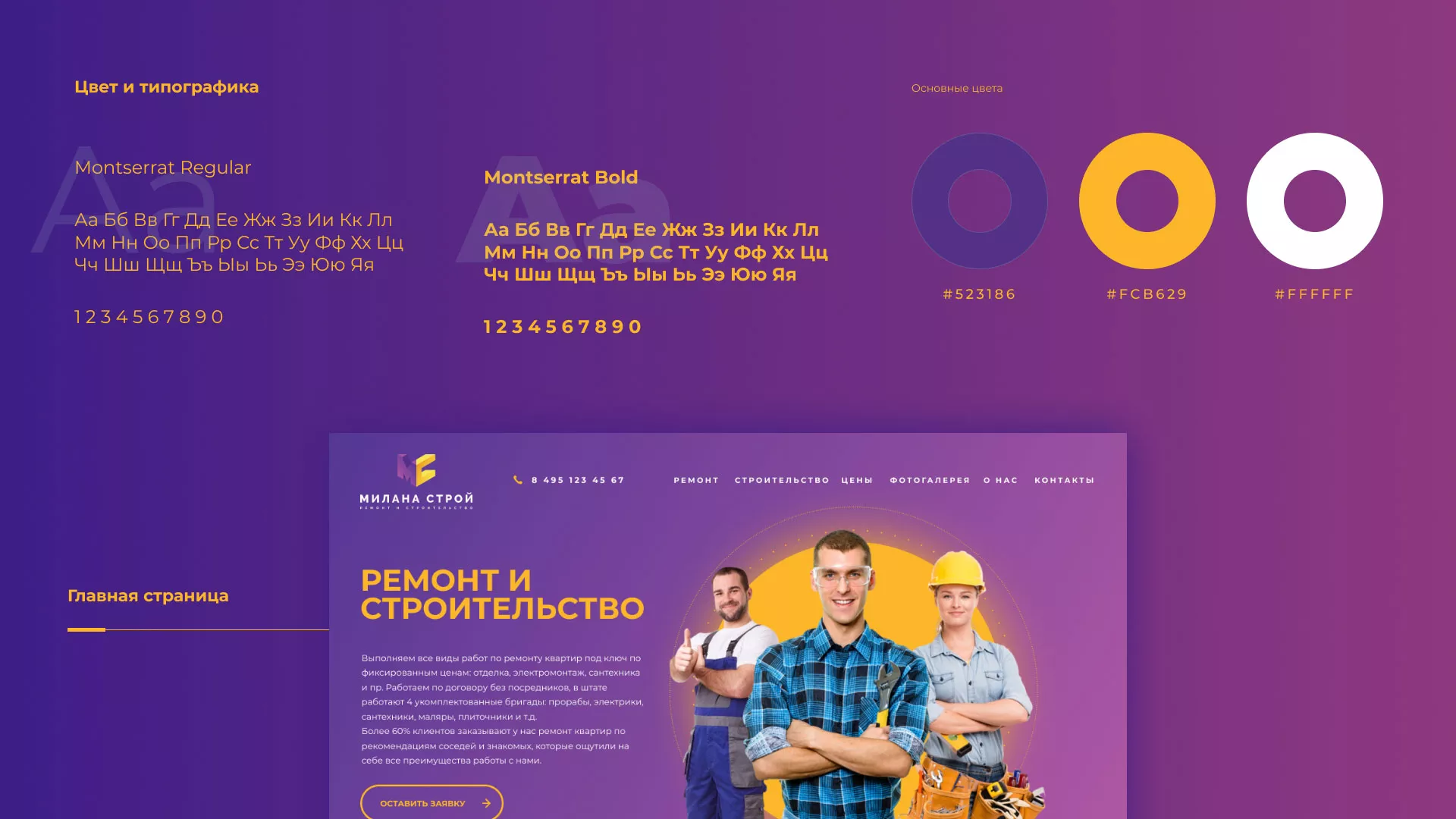 Разработка сайта строительной компании «Милана-Строй» в Миллерово