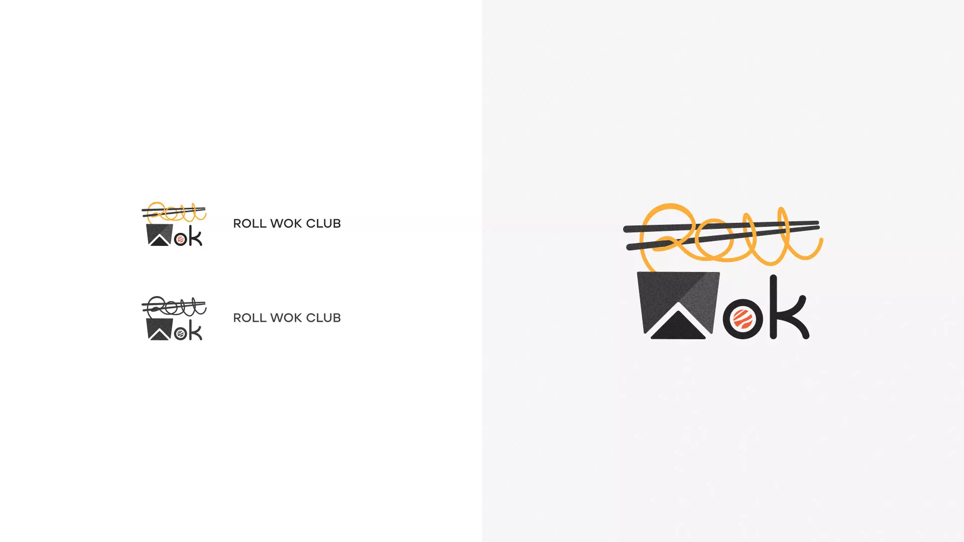Разработка логотипа суши-бара «Roll Wok Club» в Миллерово